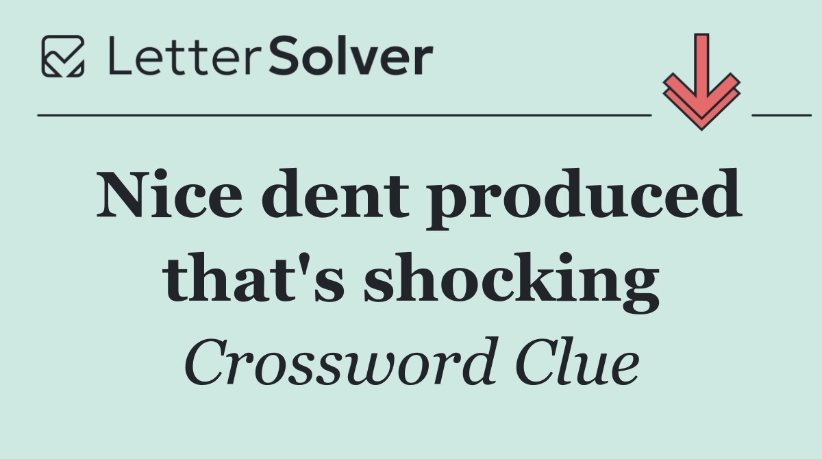 Nice dent produced that's shocking