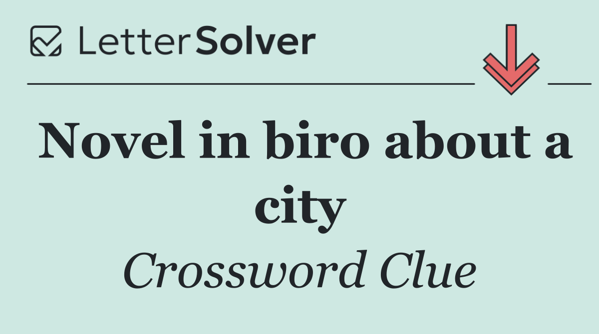 Novel in biro about a city