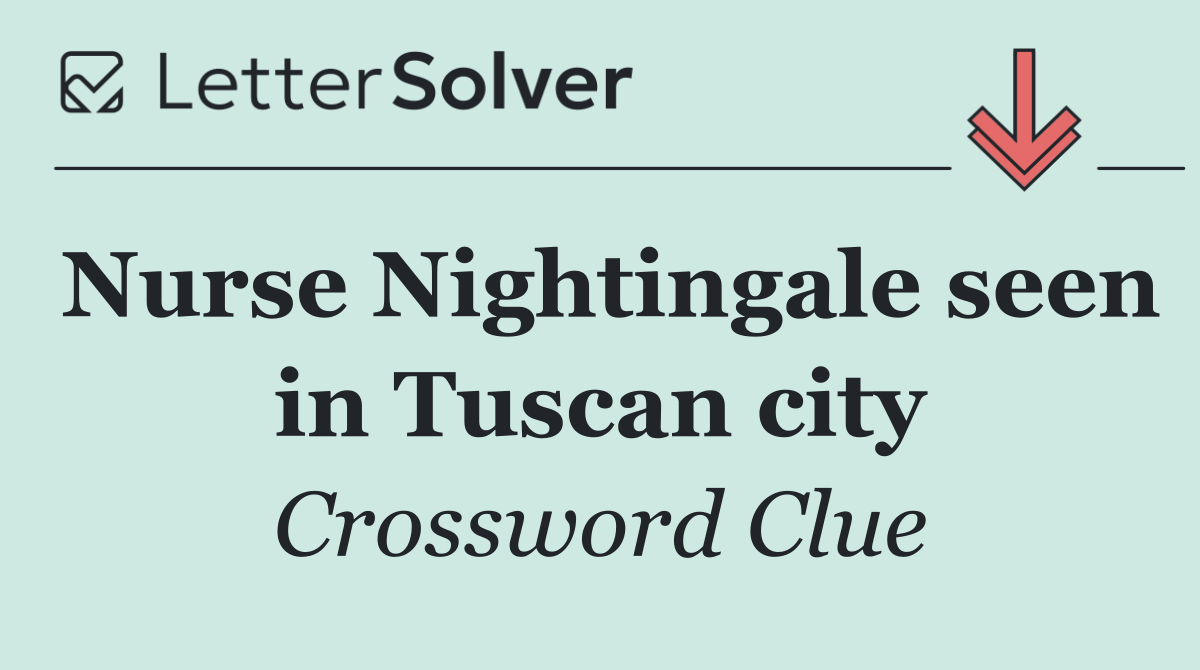 Nurse Nightingale seen in Tuscan city