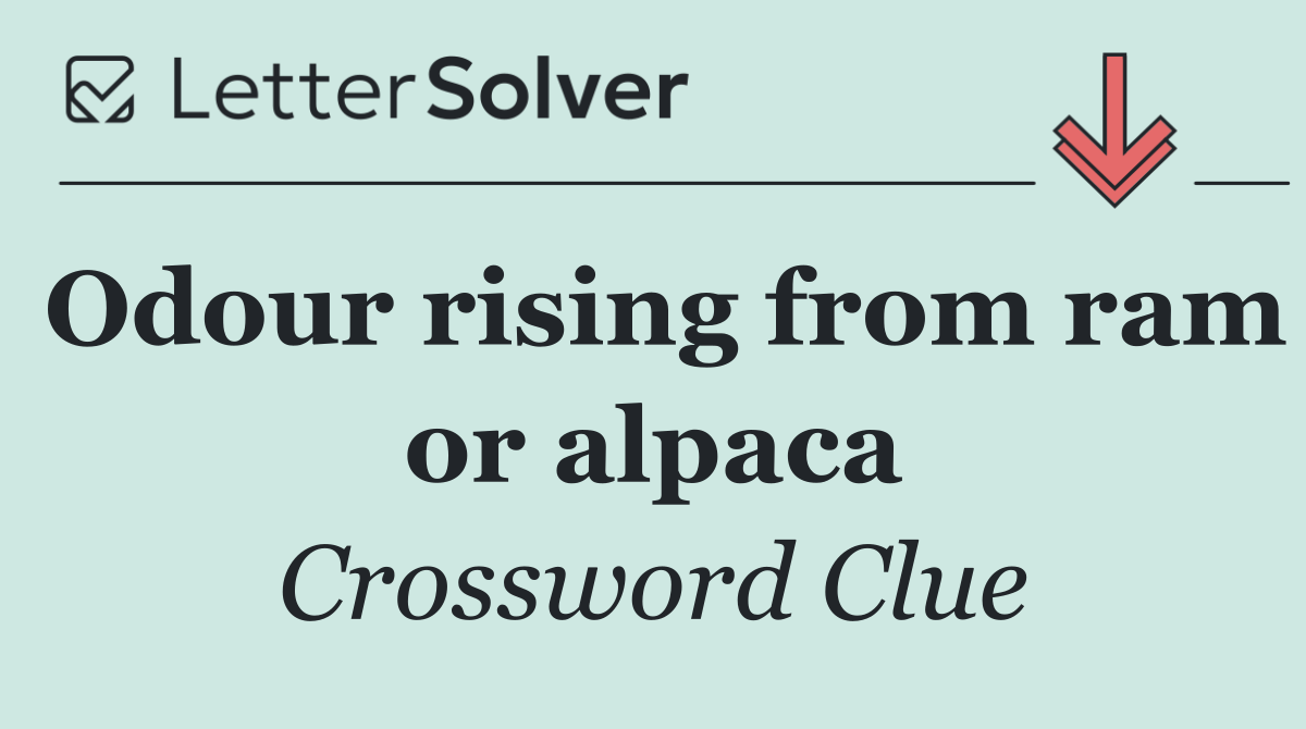 Odour rising from ram or alpaca