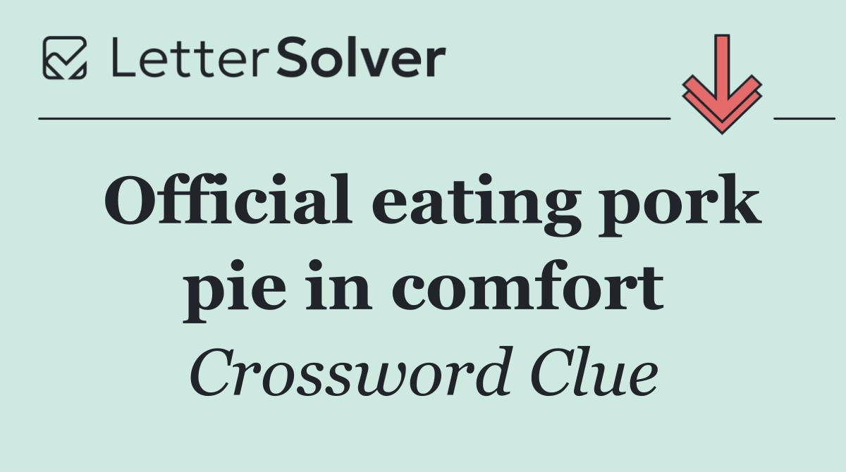 Official eating pork pie in comfort