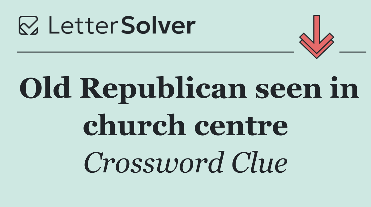 Old Republican seen in church centre