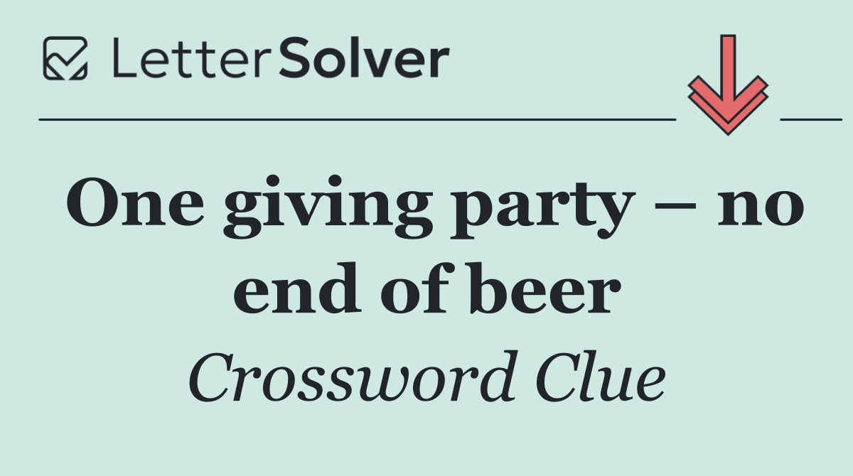One giving party – no end of beer