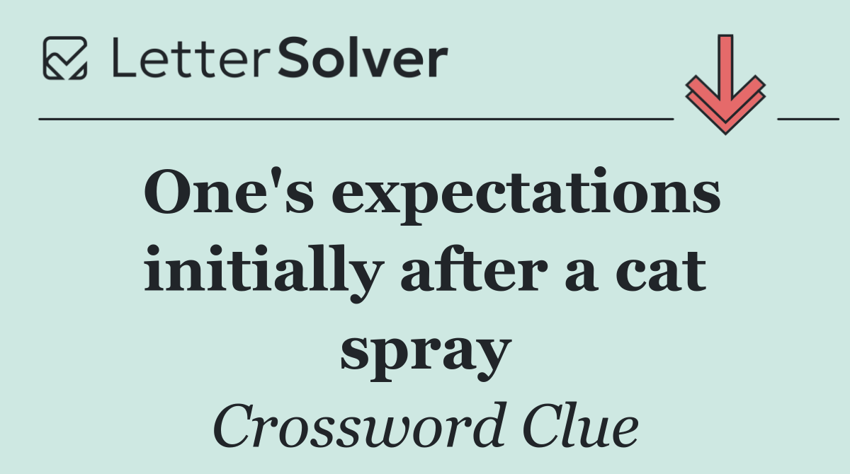 One's expectations initially after a cat spray