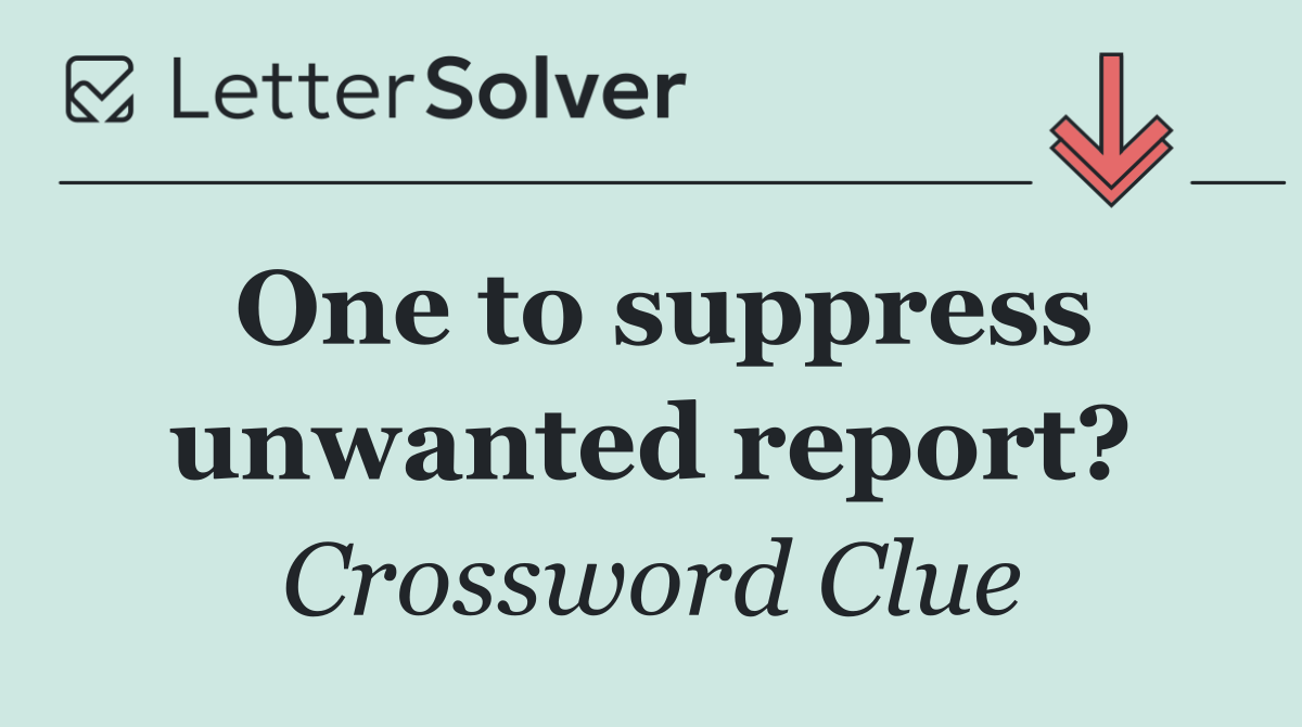 One to suppress unwanted report?