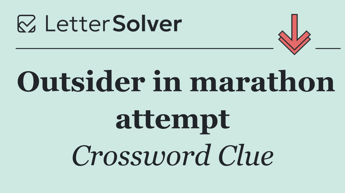 Outsider in marathon attempt