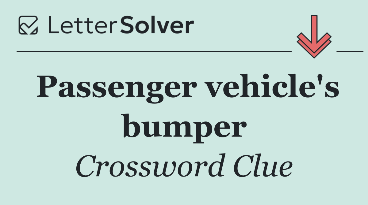 Passenger vehicle's bumper