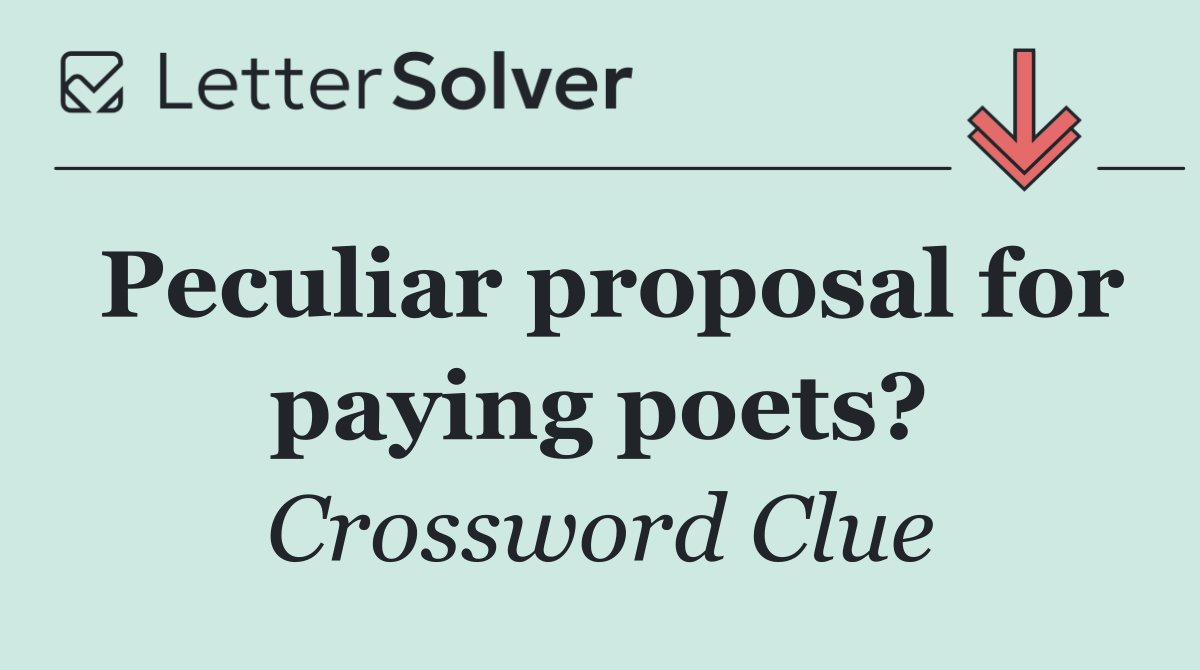 Peculiar proposal for paying poets?