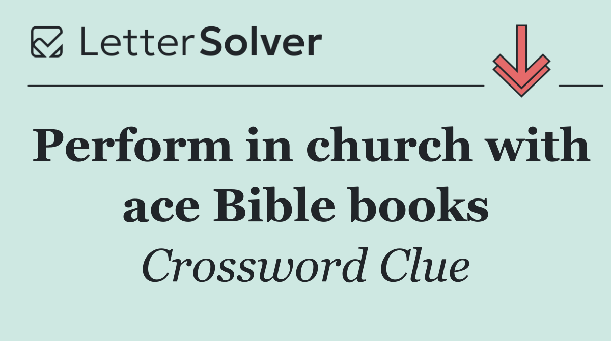 Perform in church with ace Bible books