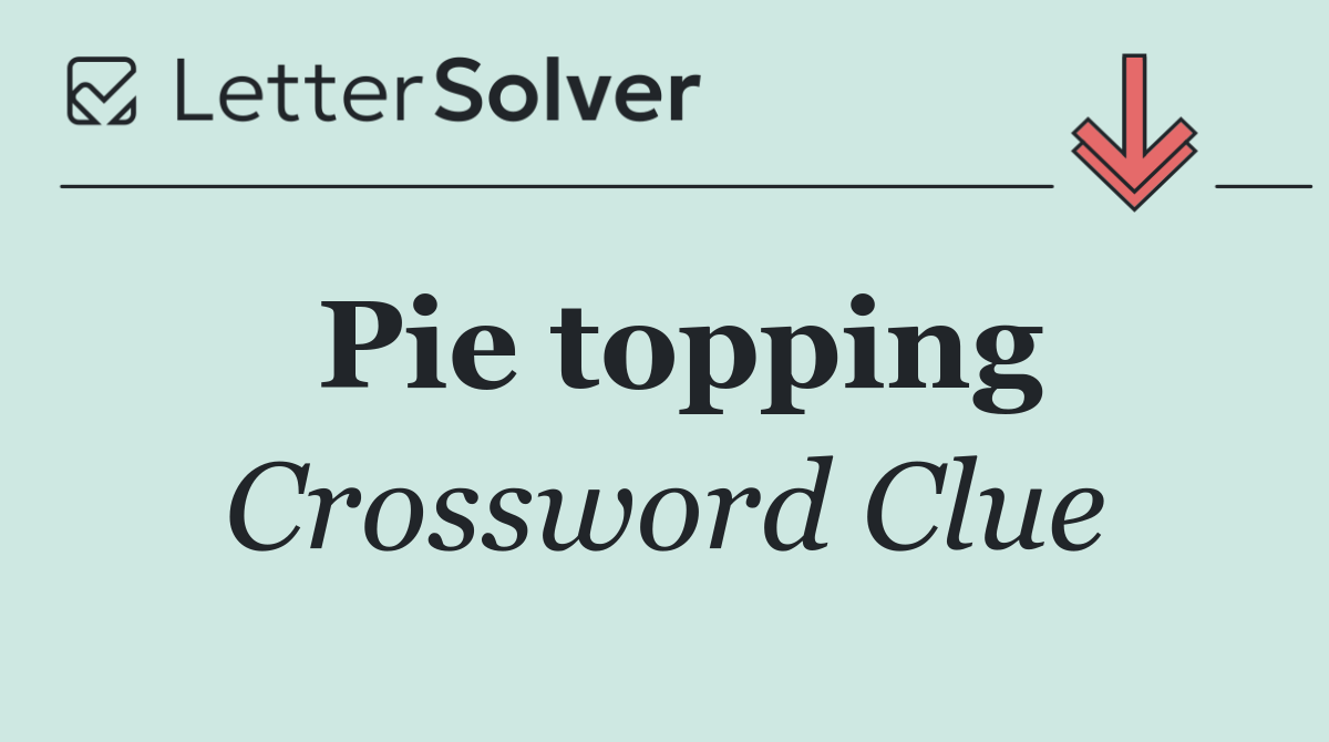 Pie topping