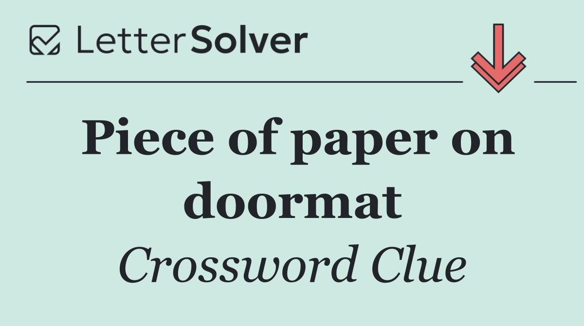 Piece of paper on doormat