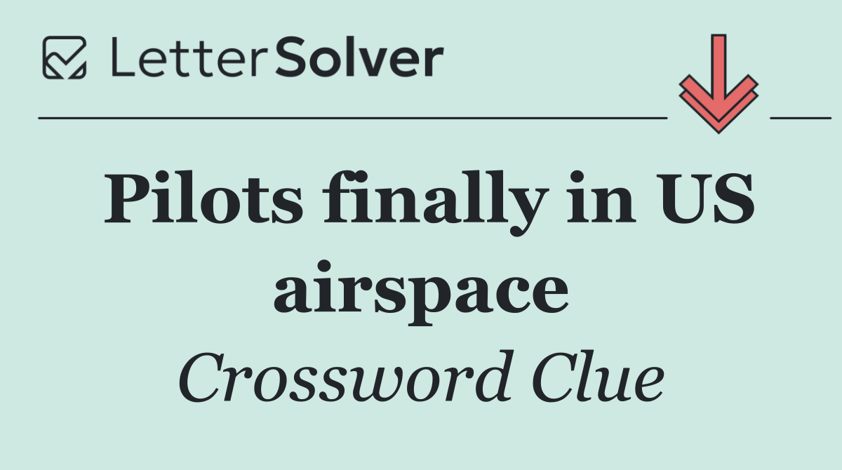 Pilots finally in US airspace