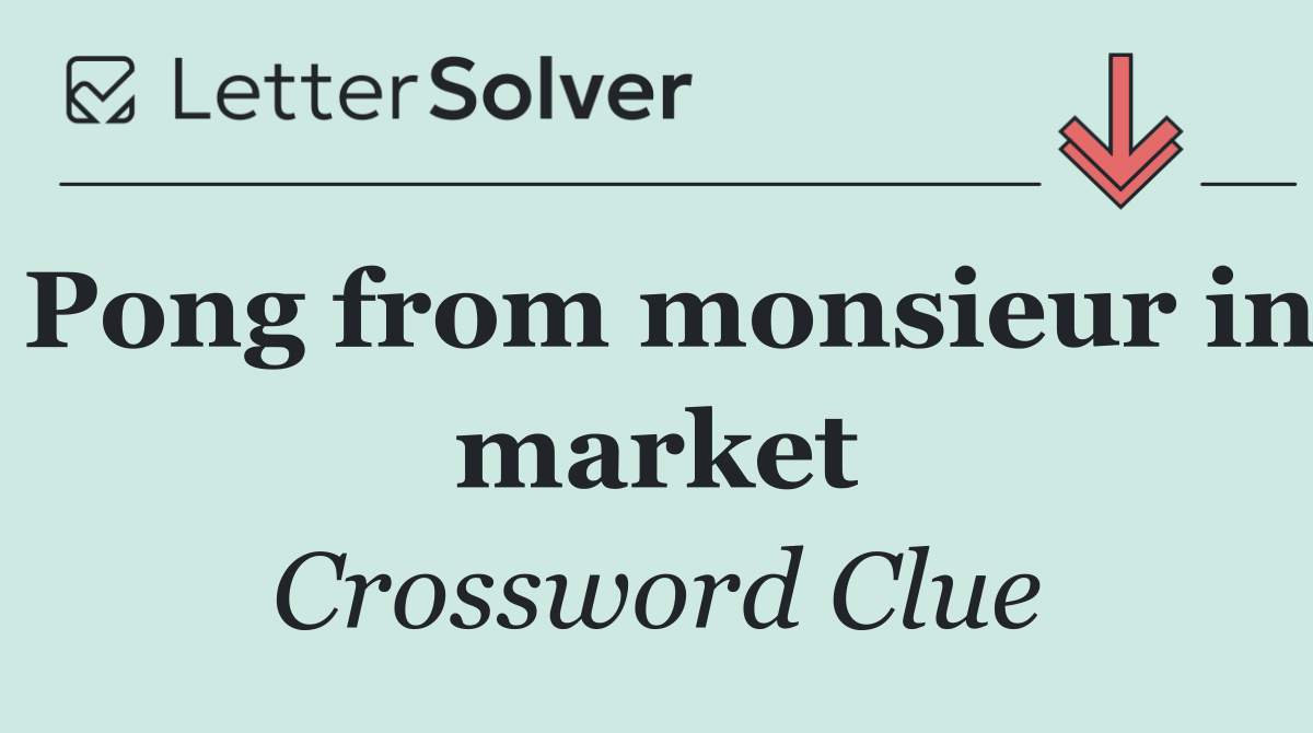 Pong from monsieur in market