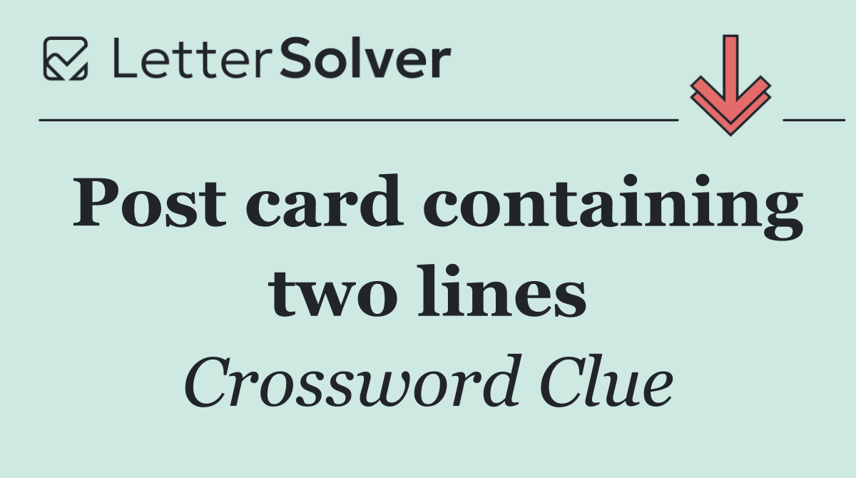 Post card containing two lines