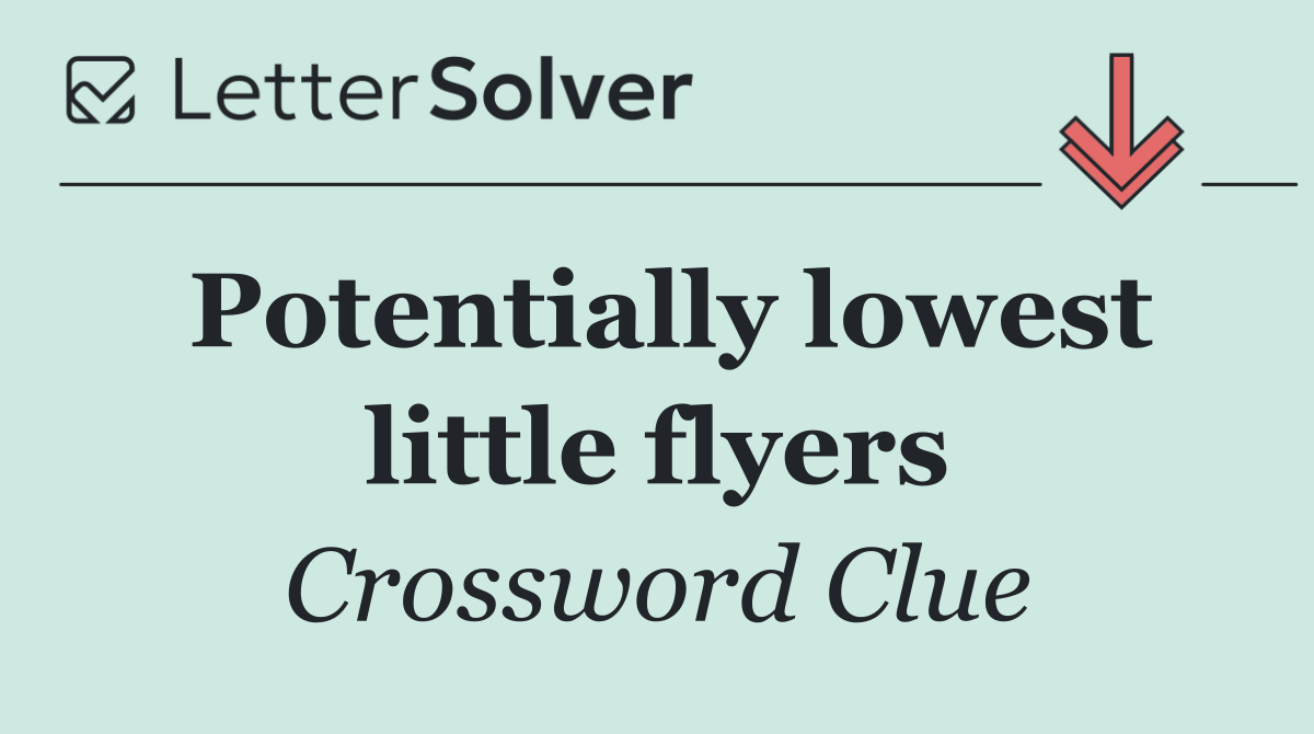 Potentially lowest little flyers