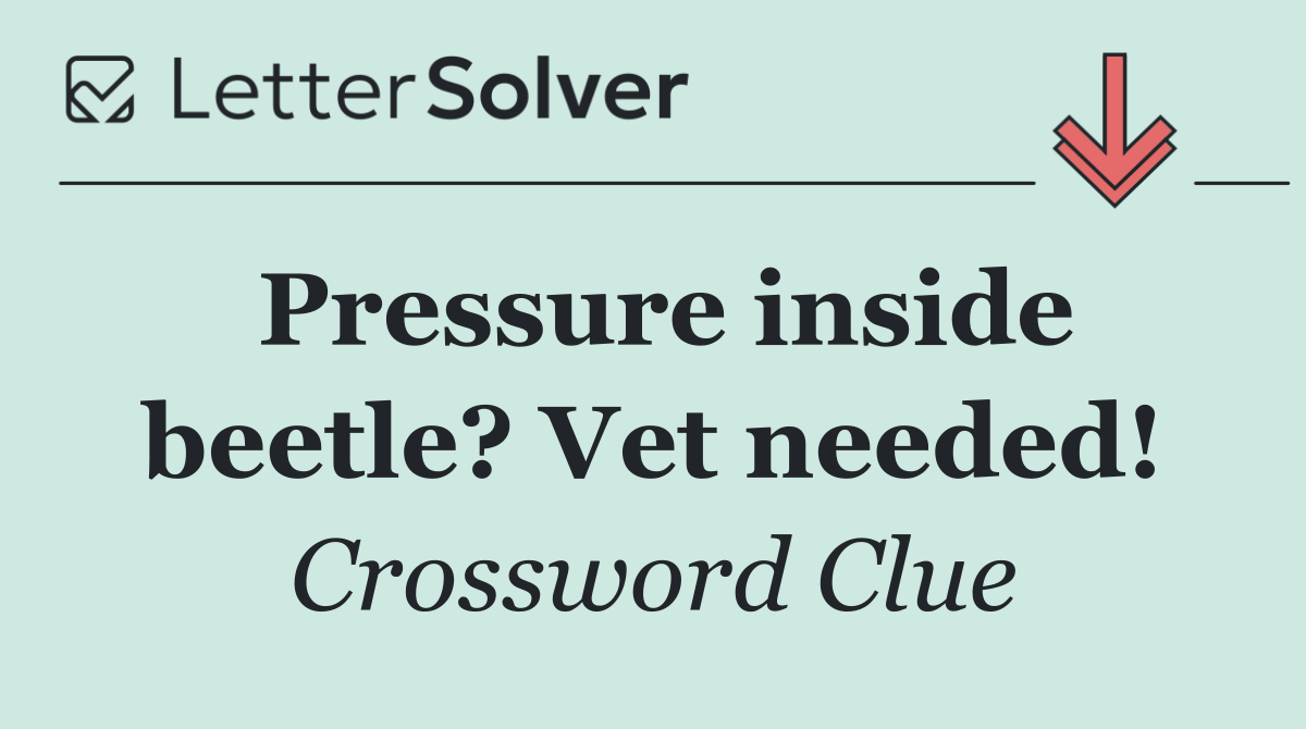 Pressure inside beetle? Vet needed!