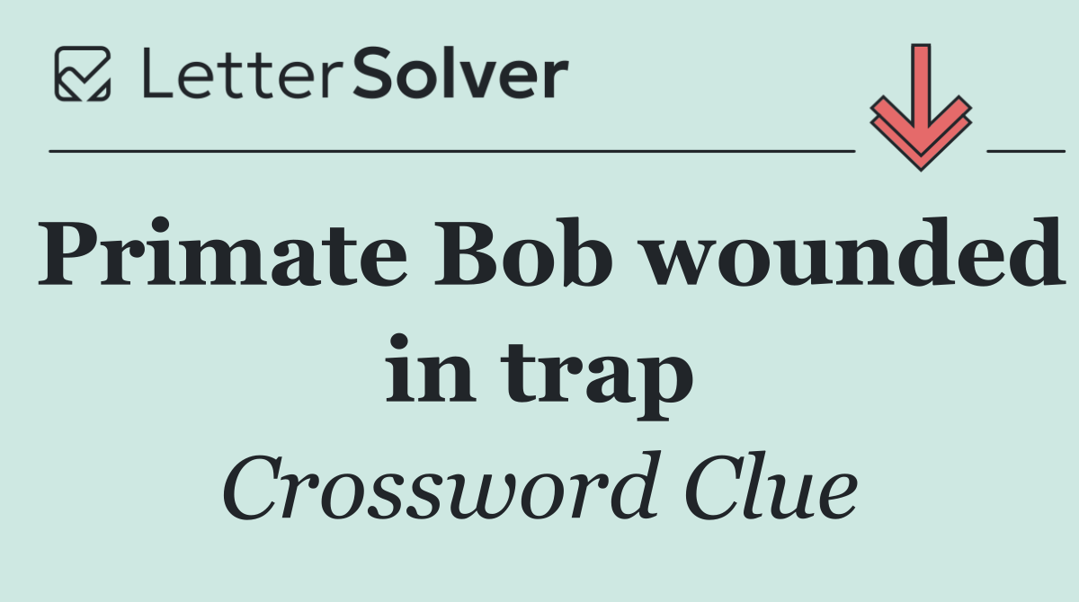 Primate Bob wounded in trap