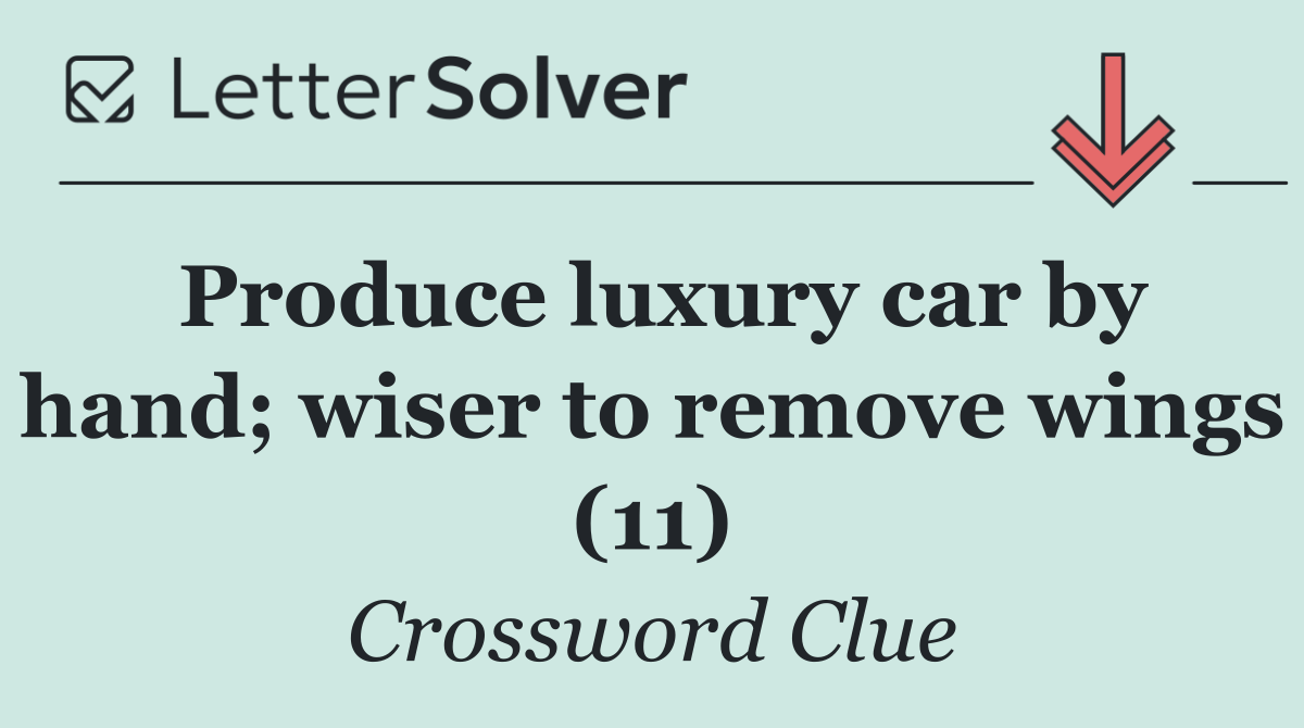 Produce luxury car by hand; wiser to remove wings (11)