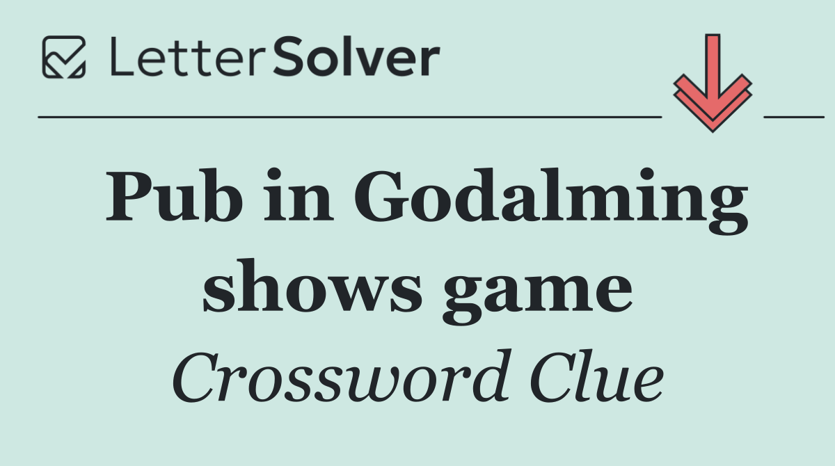 Pub in Godalming shows game