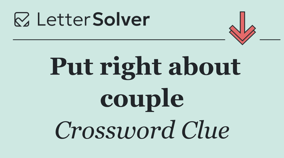 Put right about couple