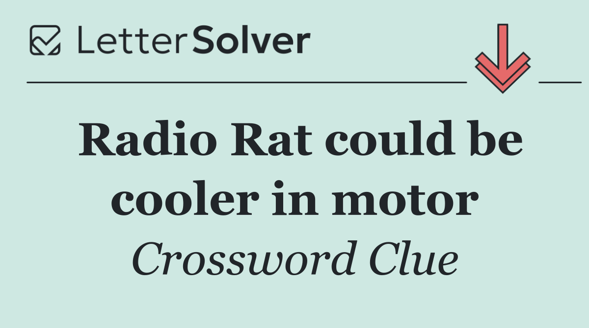 Radio Rat could be cooler in motor
