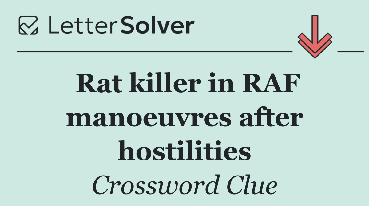 Rat killer in RAF manoeuvres after hostilities