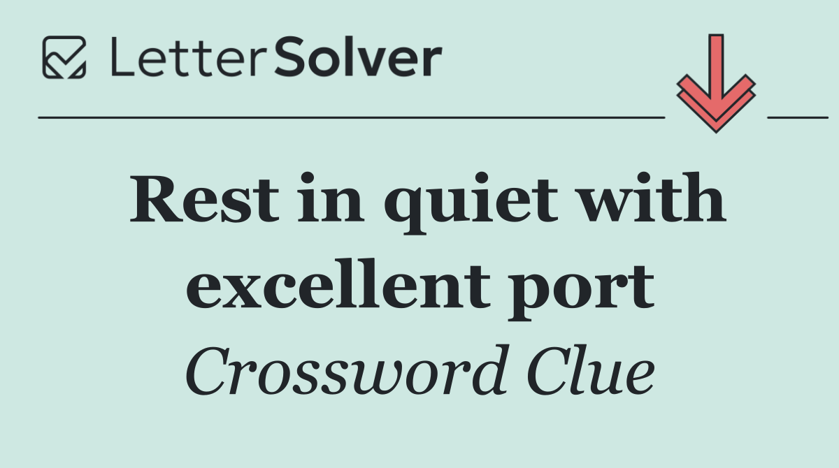Rest in quiet with excellent port