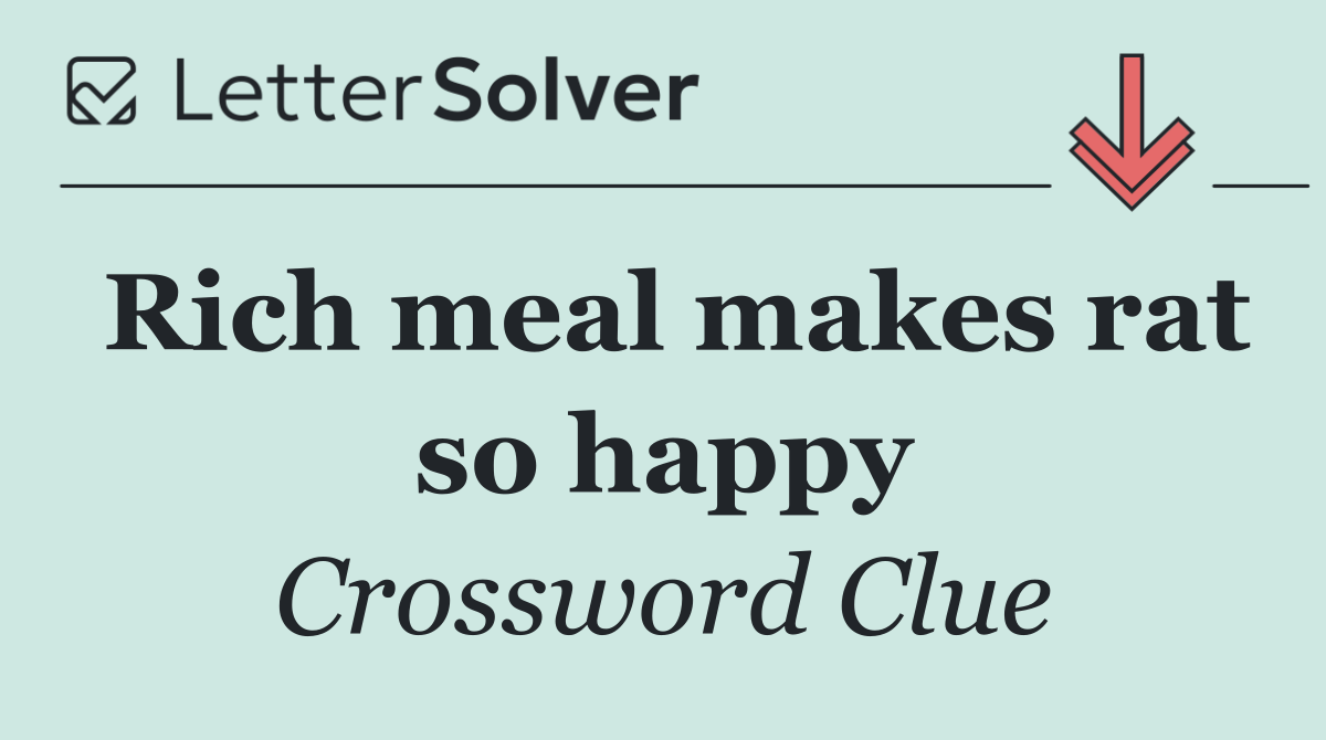 Rich meal makes rat so happy