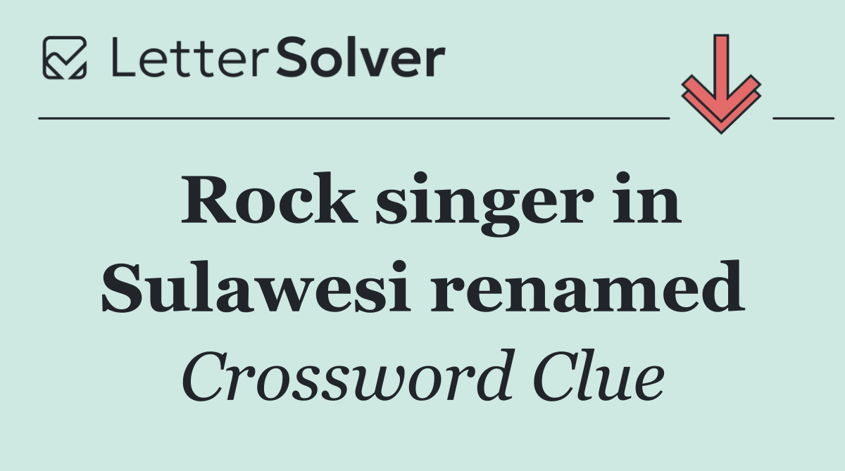 Rock singer in Sulawesi renamed