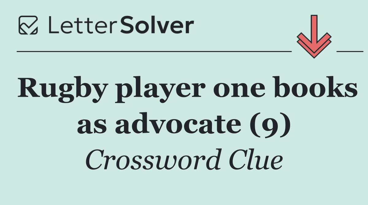 Rugby player one books as advocate (9)
