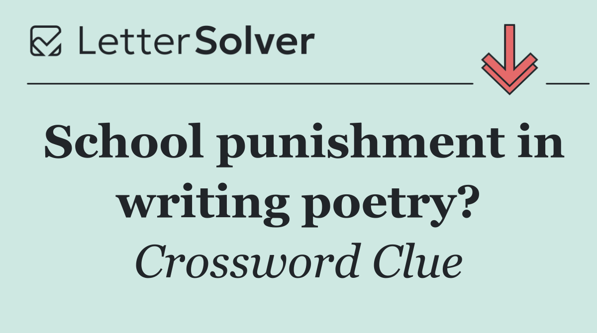 School punishment in writing poetry?