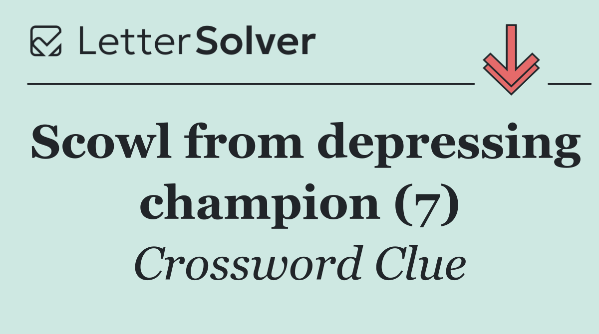 Scowl from depressing champion (7)