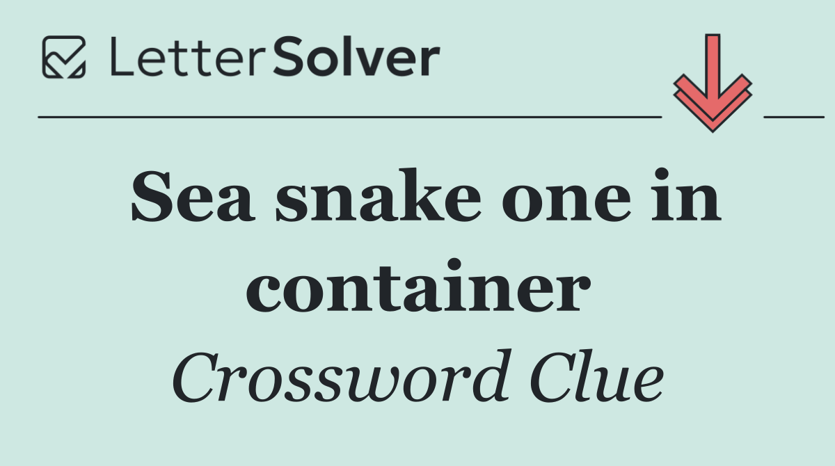 Sea snake one in container