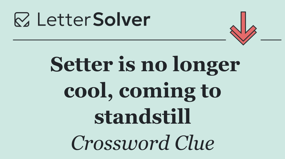 Setter is no longer cool, coming to standstill