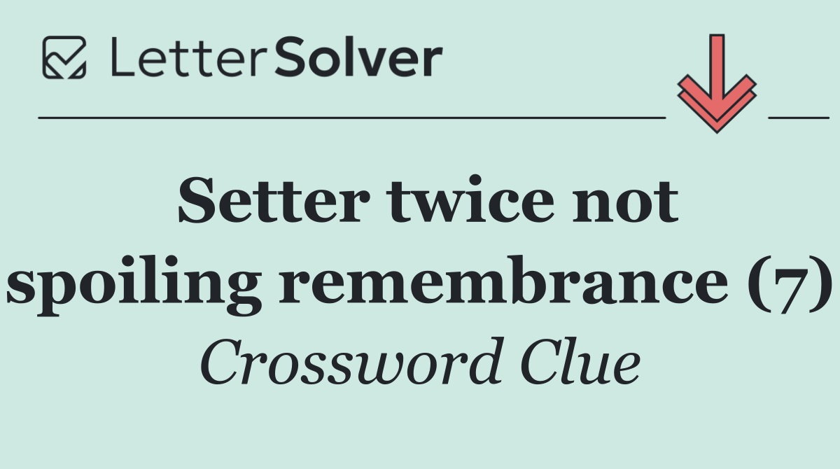 Setter twice not spoiling remembrance (7)
