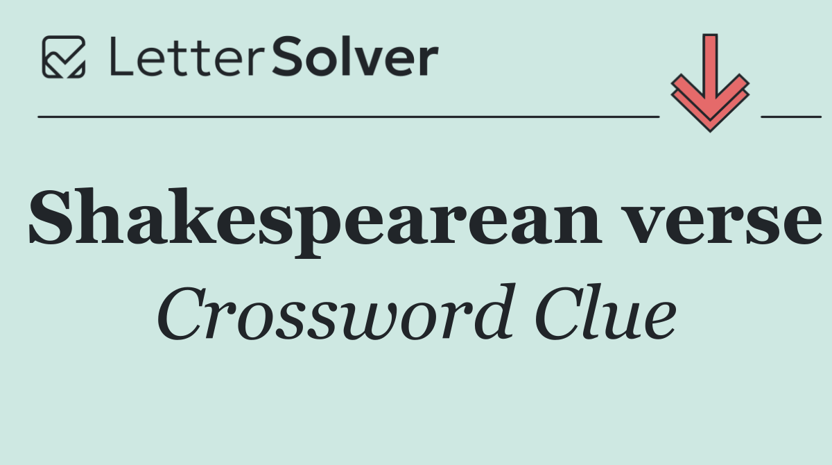 Shakespearean verse