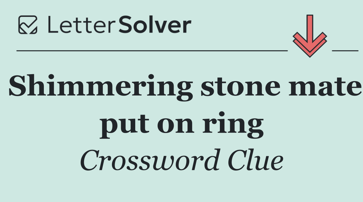 Shimmering stone mate put on ring