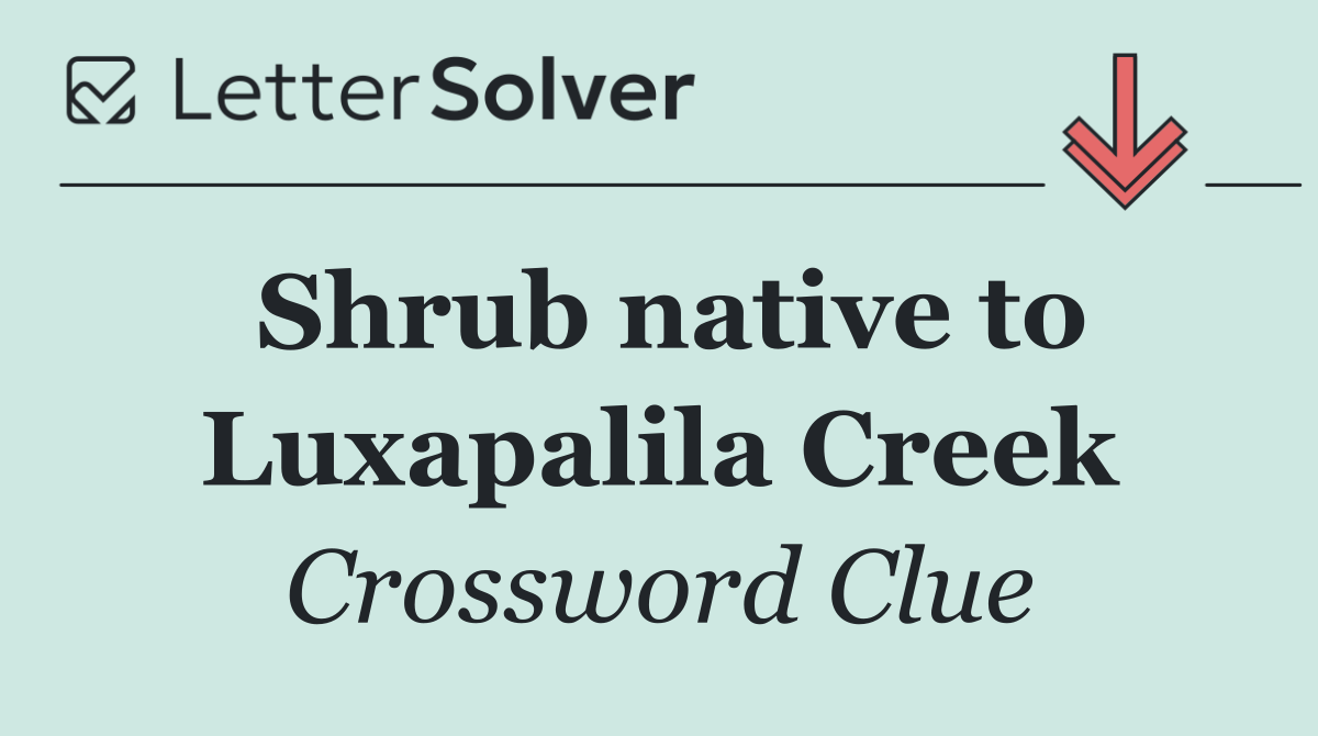 Shrub native to Luxapalila Creek