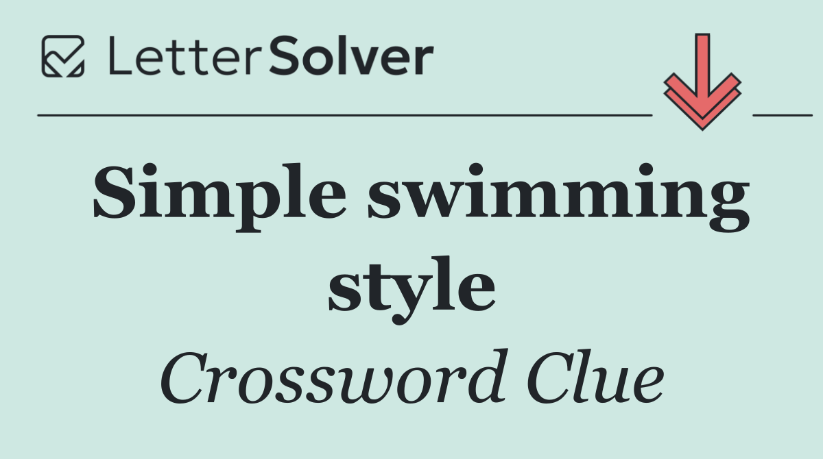 Simple swimming style