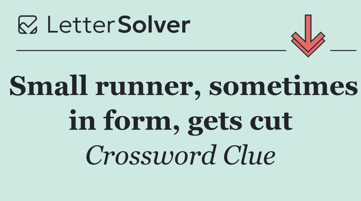 Small runner, sometimes in form, gets cut