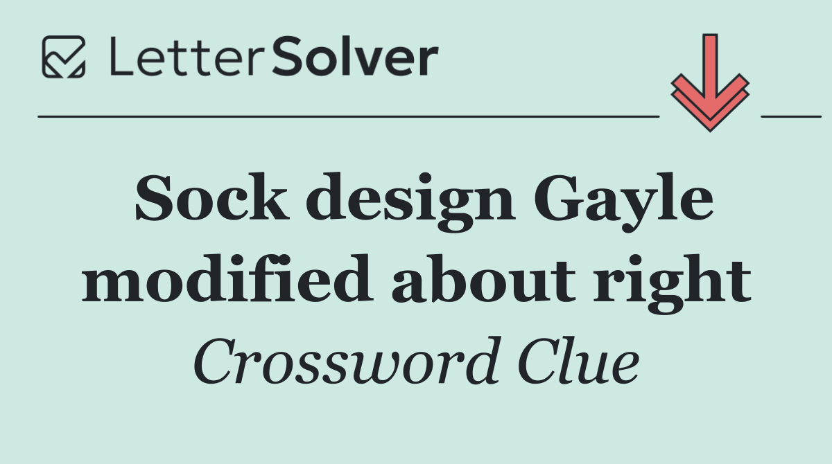 Sock design Gayle modified about right