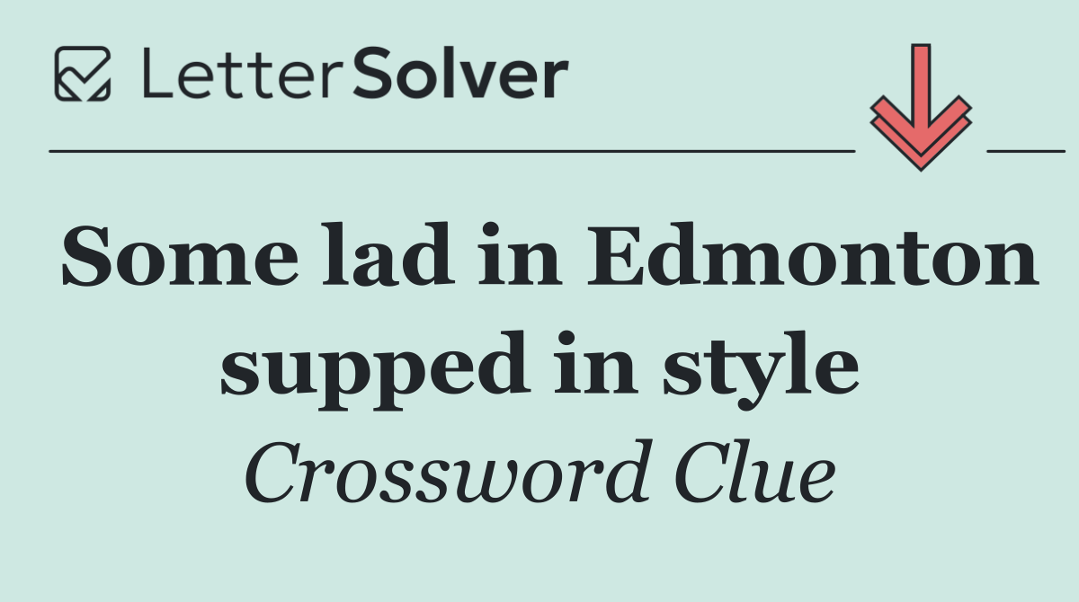 Some lad in Edmonton supped in style