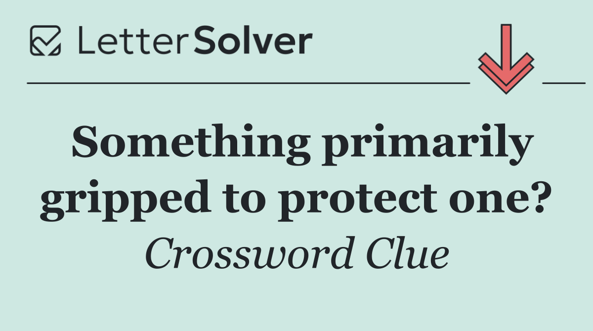 Something primarily gripped to protect one?