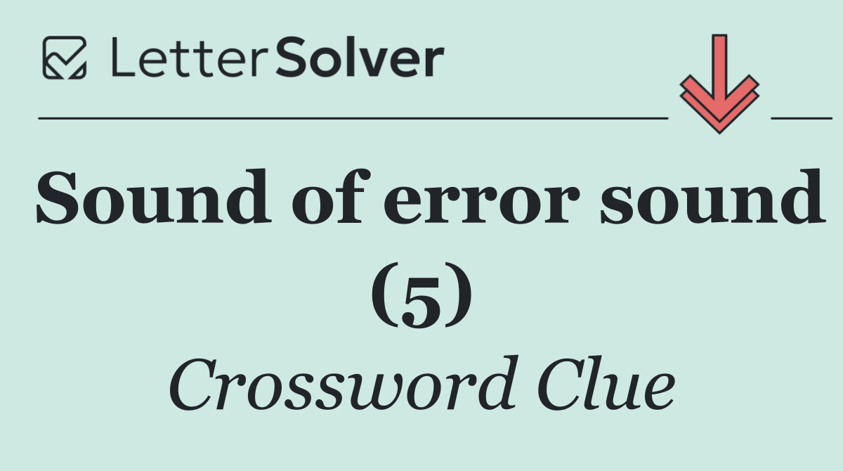 Sound of error sound (5)