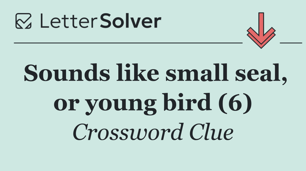 Sounds like small seal, or young bird (6)