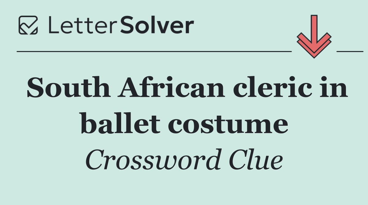 South African cleric in ballet costume