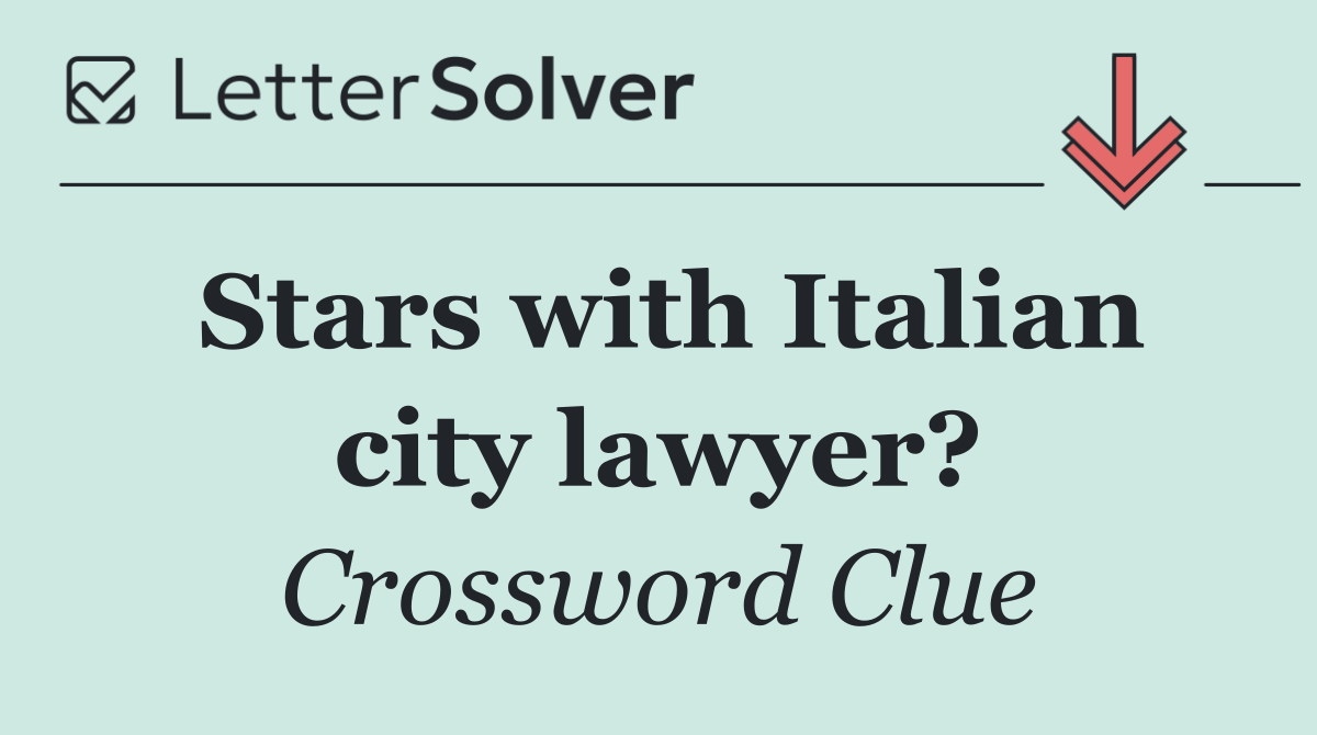 Stars with Italian city lawyer?