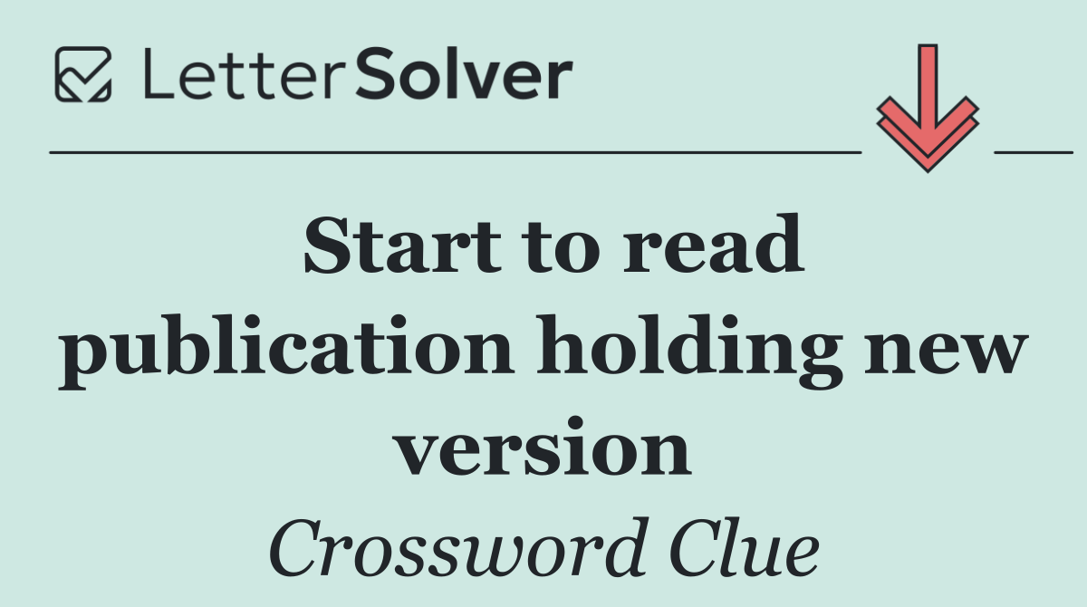 Start to read publication holding new version