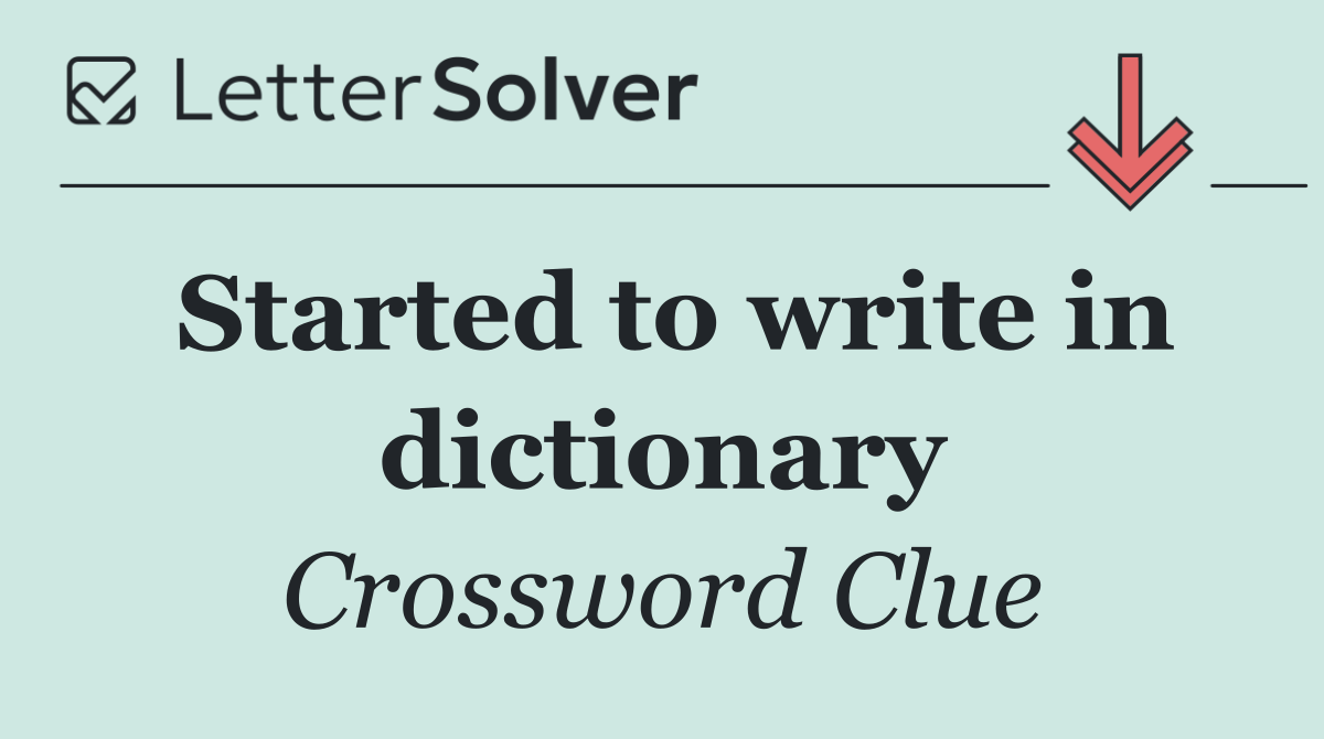 Started to write in dictionary