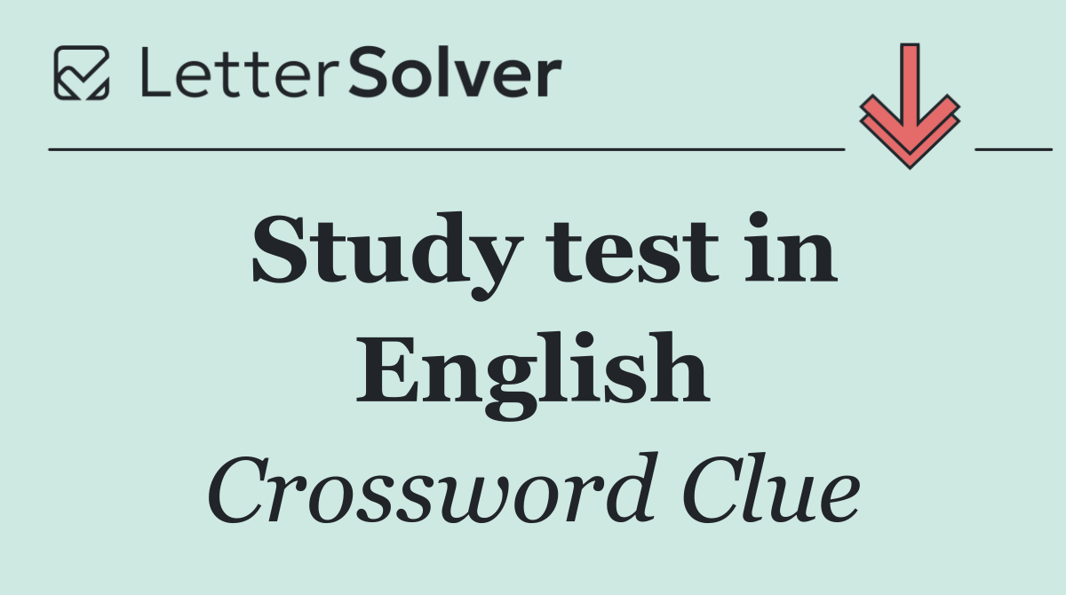 Study test in English